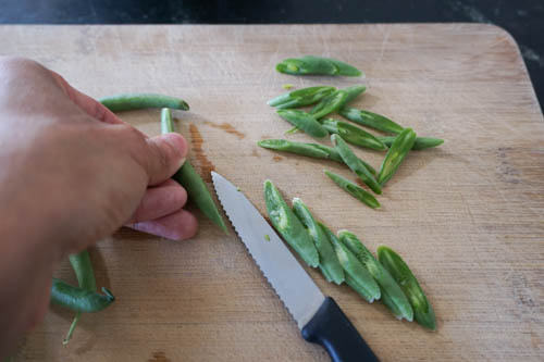 diagonal cut string beans