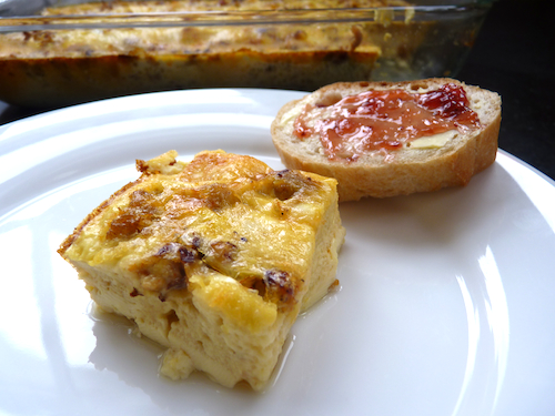 Egg, cheese and sausage strata (breakfast casserole) - chinese grandma