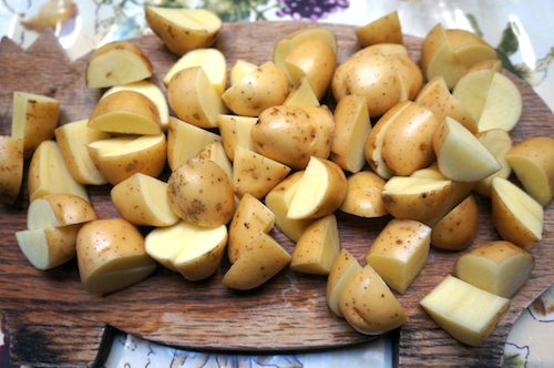 cut new potatoes