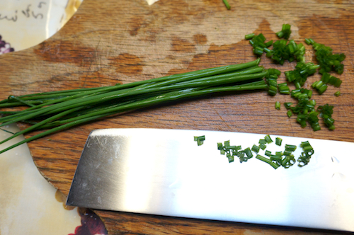 cutting chives