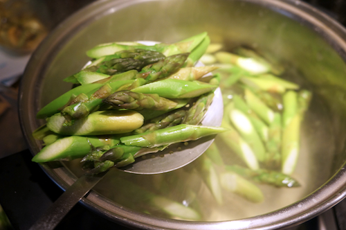 blanched asparagus