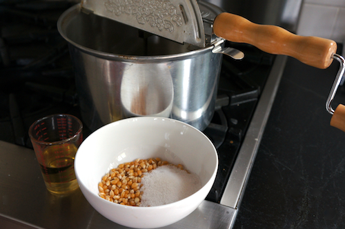 prepping kettle corn