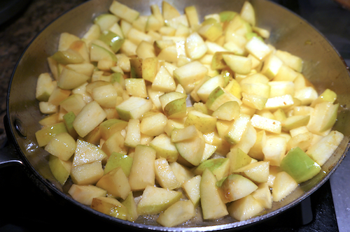 cooked diced apple