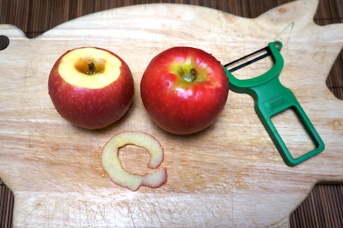 peeling apple top
