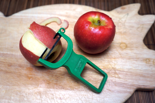 peeling apple sides