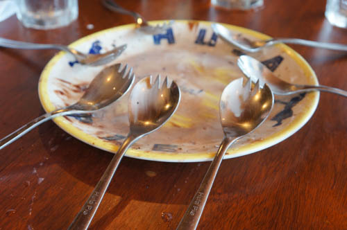 hula pie spoons and plate
