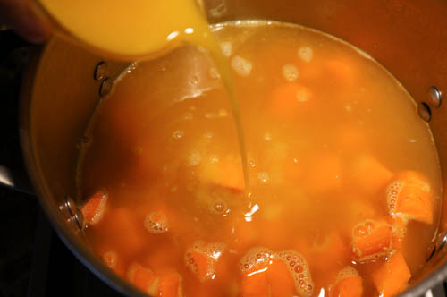 orange juice in soup