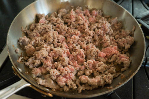 cooking taco meat