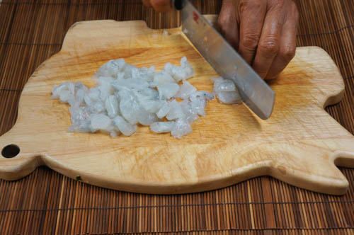 dicing shrimp