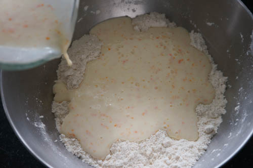 mixing wet and dry ingredients