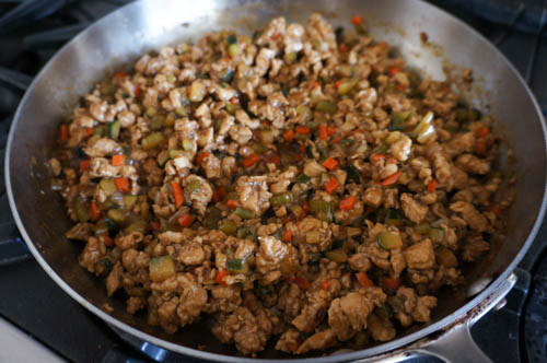 minced chicken and veg