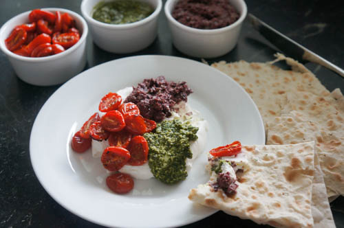 labneh party spread with lavash