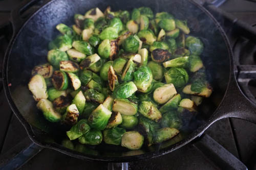 searing brussels sprouts