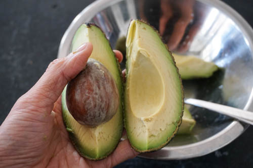 quartered avocado
