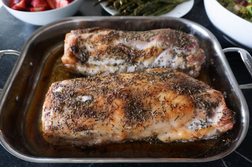 pork loin with garlic and rosemary