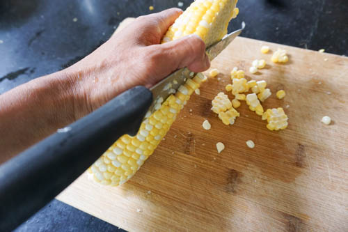 cutting kernels off ear