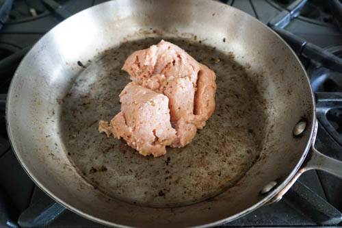 stir frying ground meat