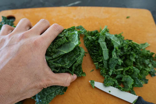 shredding kale