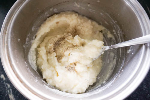 mixing mashed potatoes
